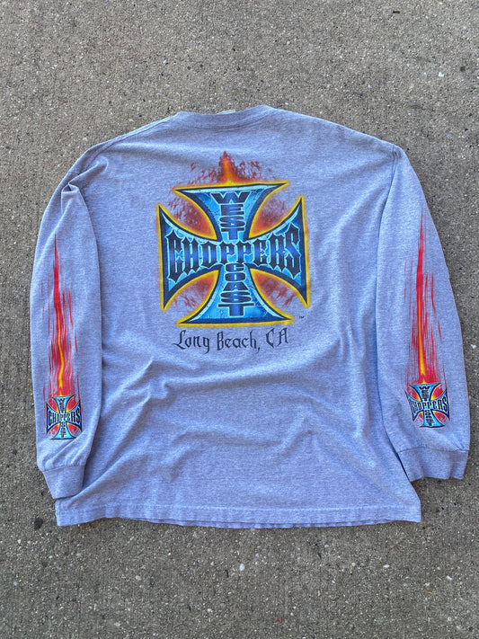 Vintage West Coast choppers flame long sleeve shirt size XXL