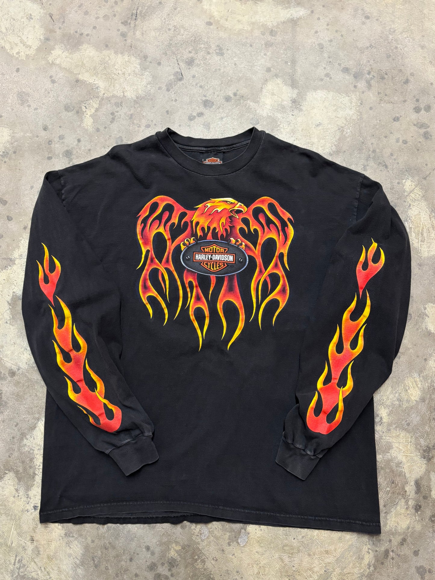 Vintage Harley Davidson Flaming Eagle long sleeve size xl shirt