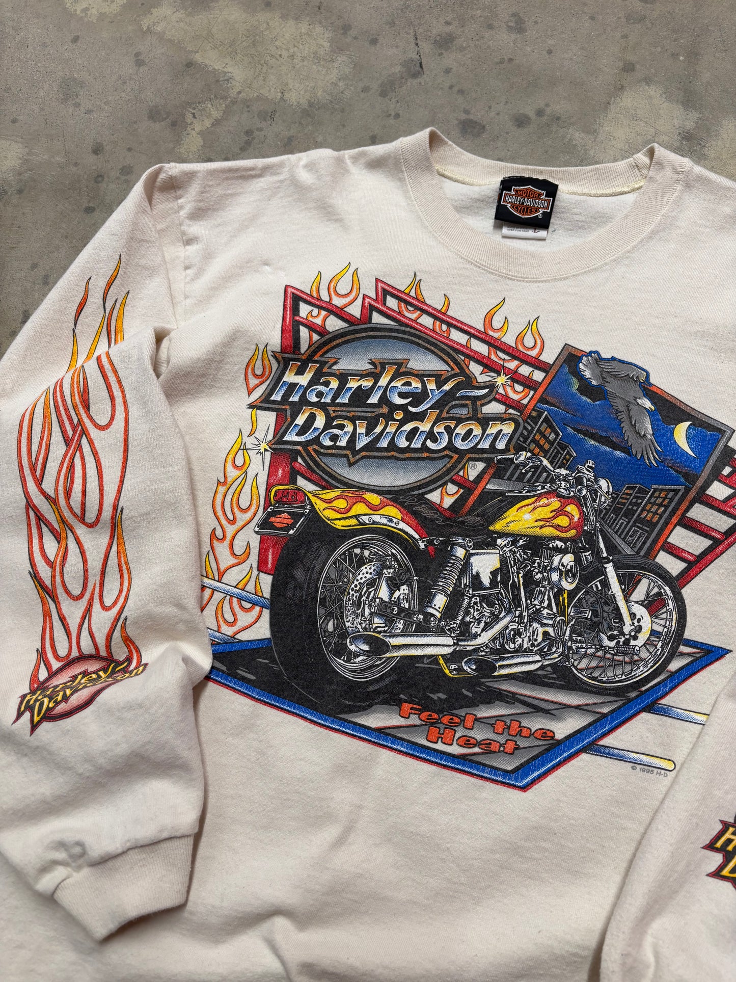 Vintage Harley Davidson Feel the heat long sleeve size large