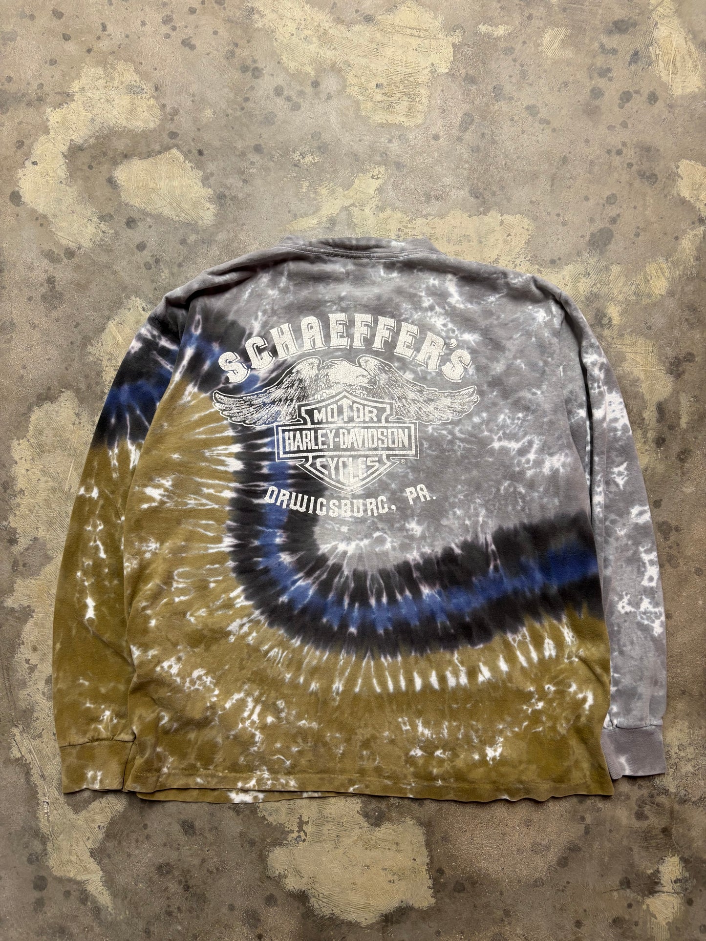 Vintage Harley Davidson Eagle Tie Dye long sleeve size large