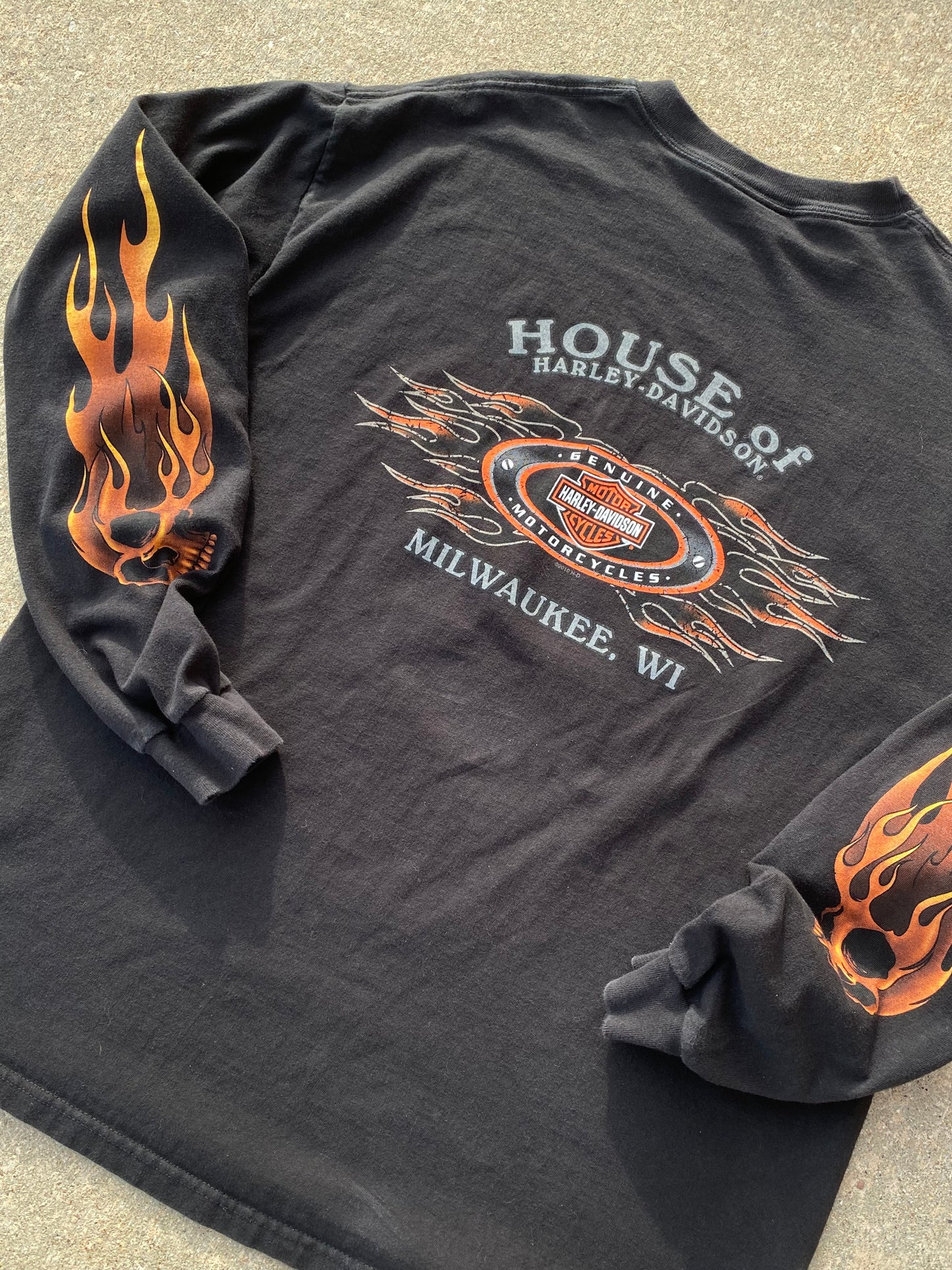 Harley Davidson Skull flames Size XL