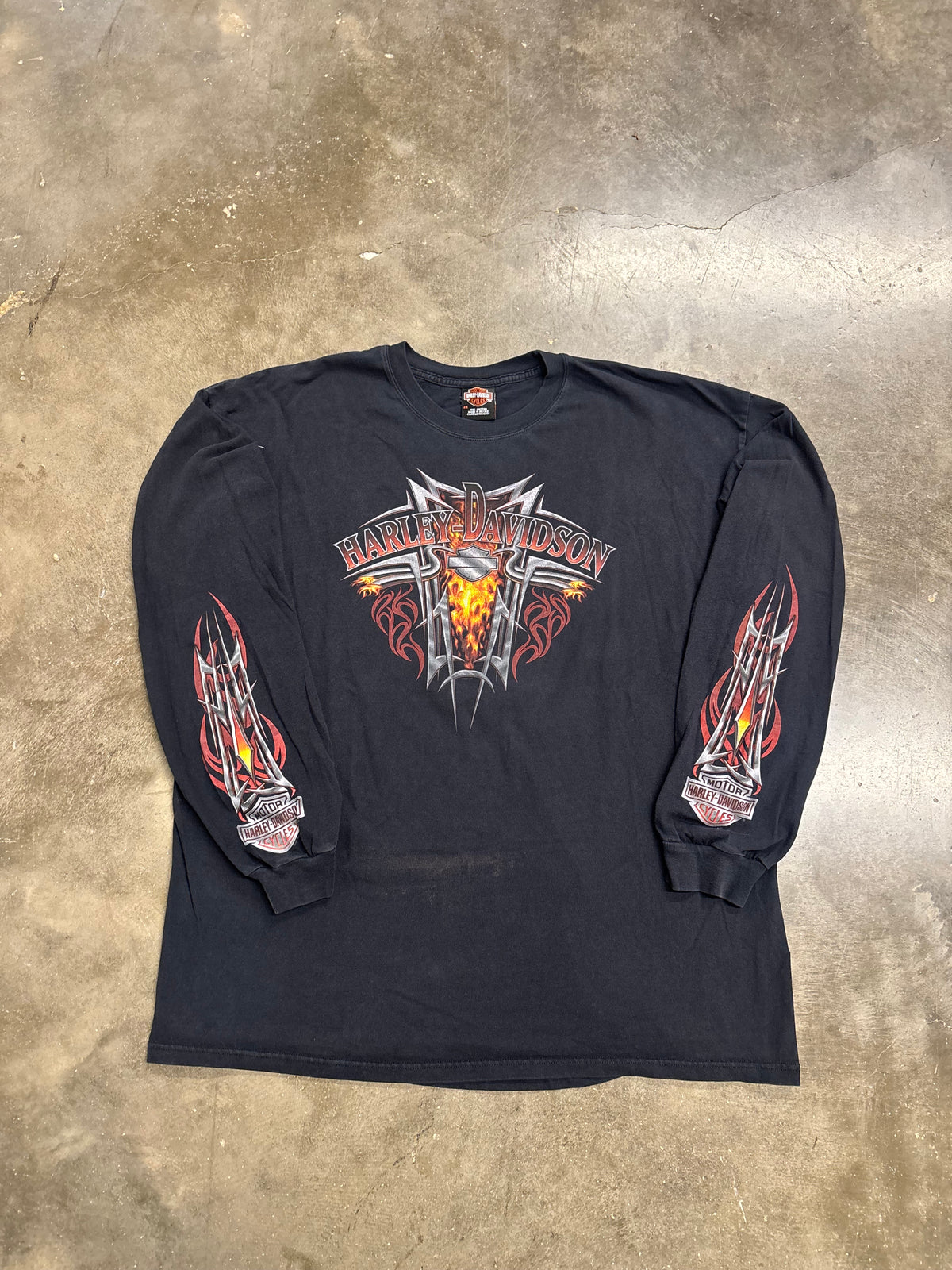 Vintage Harley Davidson Flame sleeve shirt size xxl