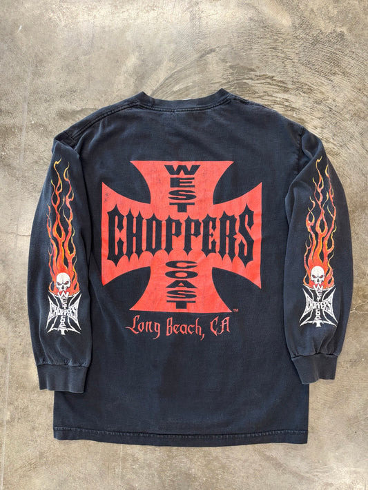 Vintage West coast choppers skull long sleeve size large