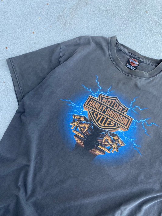 Vintage Harley Gargoyle Lightning Shirt Size Large