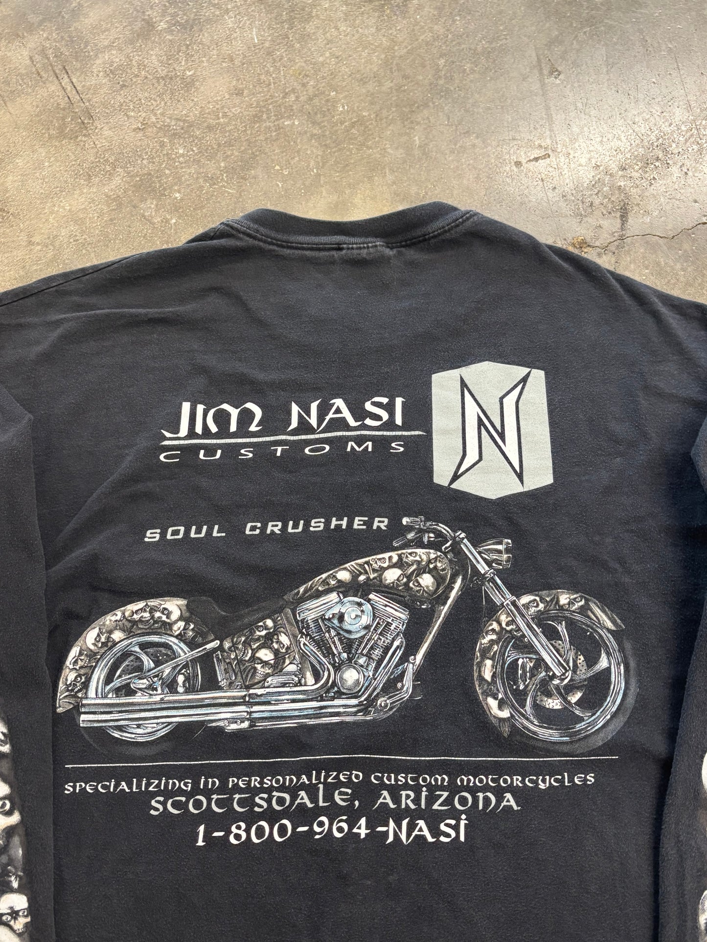Vintage Jim Nasi Skull long sleeve size xl