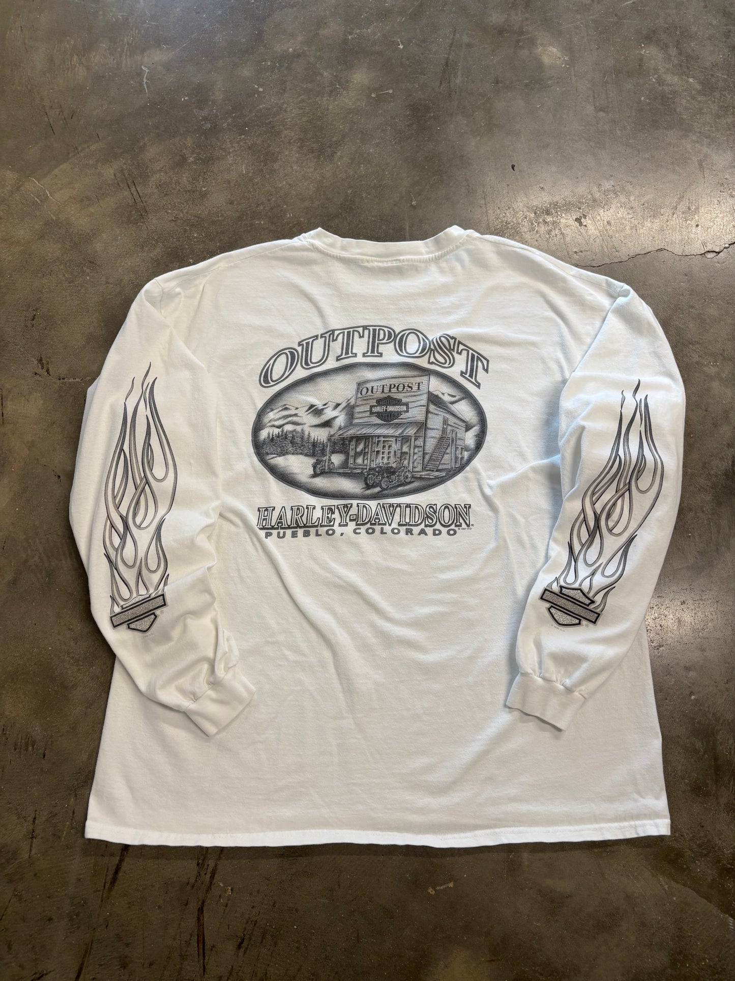 Vintage 90’s Harley Davidson White long sleeve size xxl