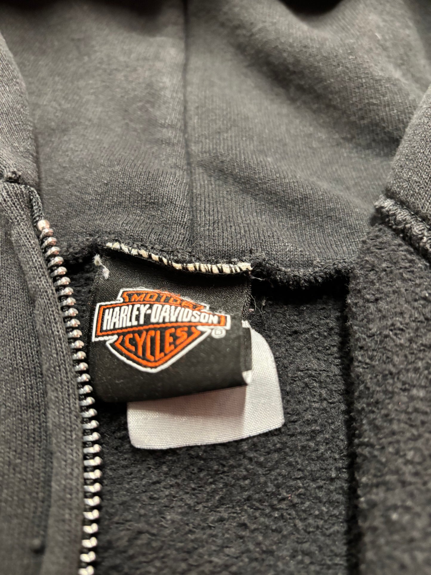 Vintage Harley Davidson skull zip up hoodie size large