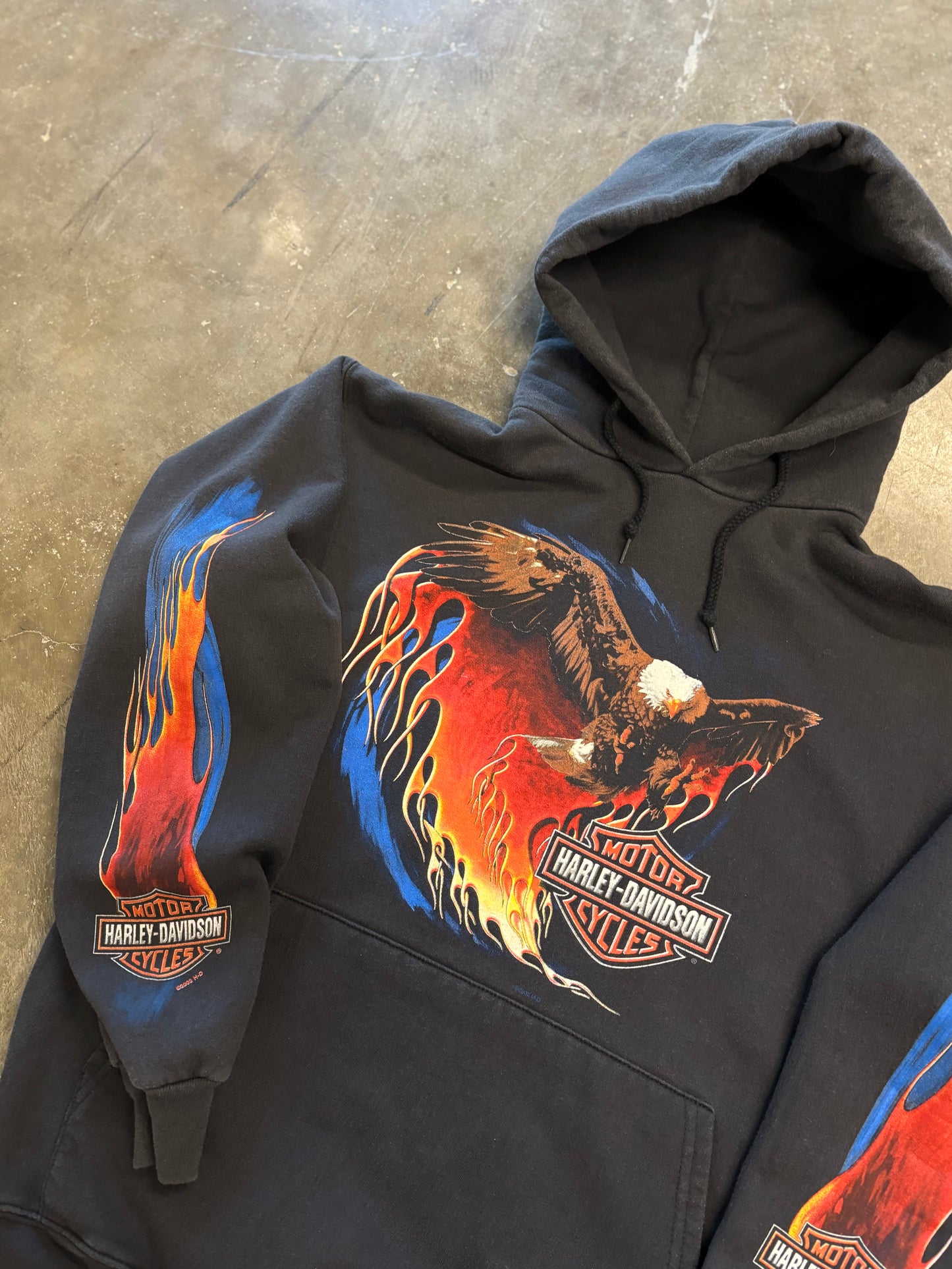 Vintage Harley Davidson Flaming Eagle hoodie size medium