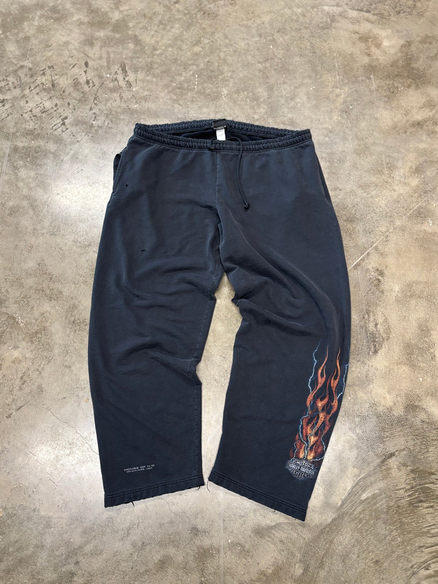 Vintage Harley Davidson Lightning flame sweatpants size xxl