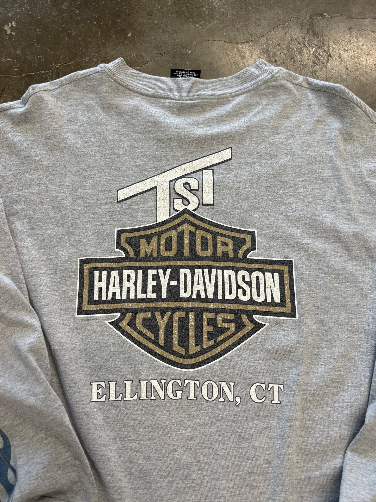 Vintage Harley Davidson Rising blue flame shirt size xl