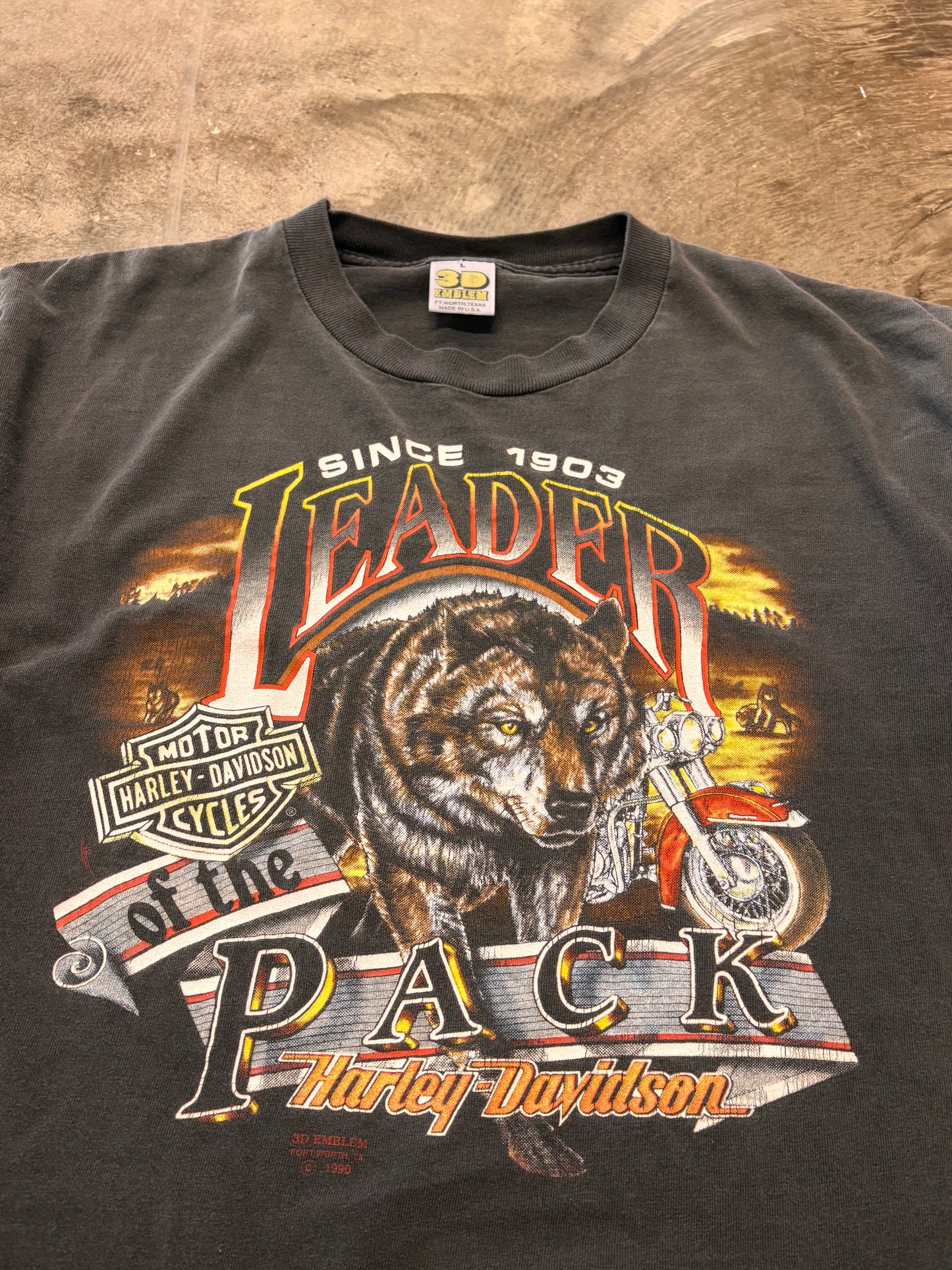 Vintage Harley Davidson Faded 3D emblem shirt size large