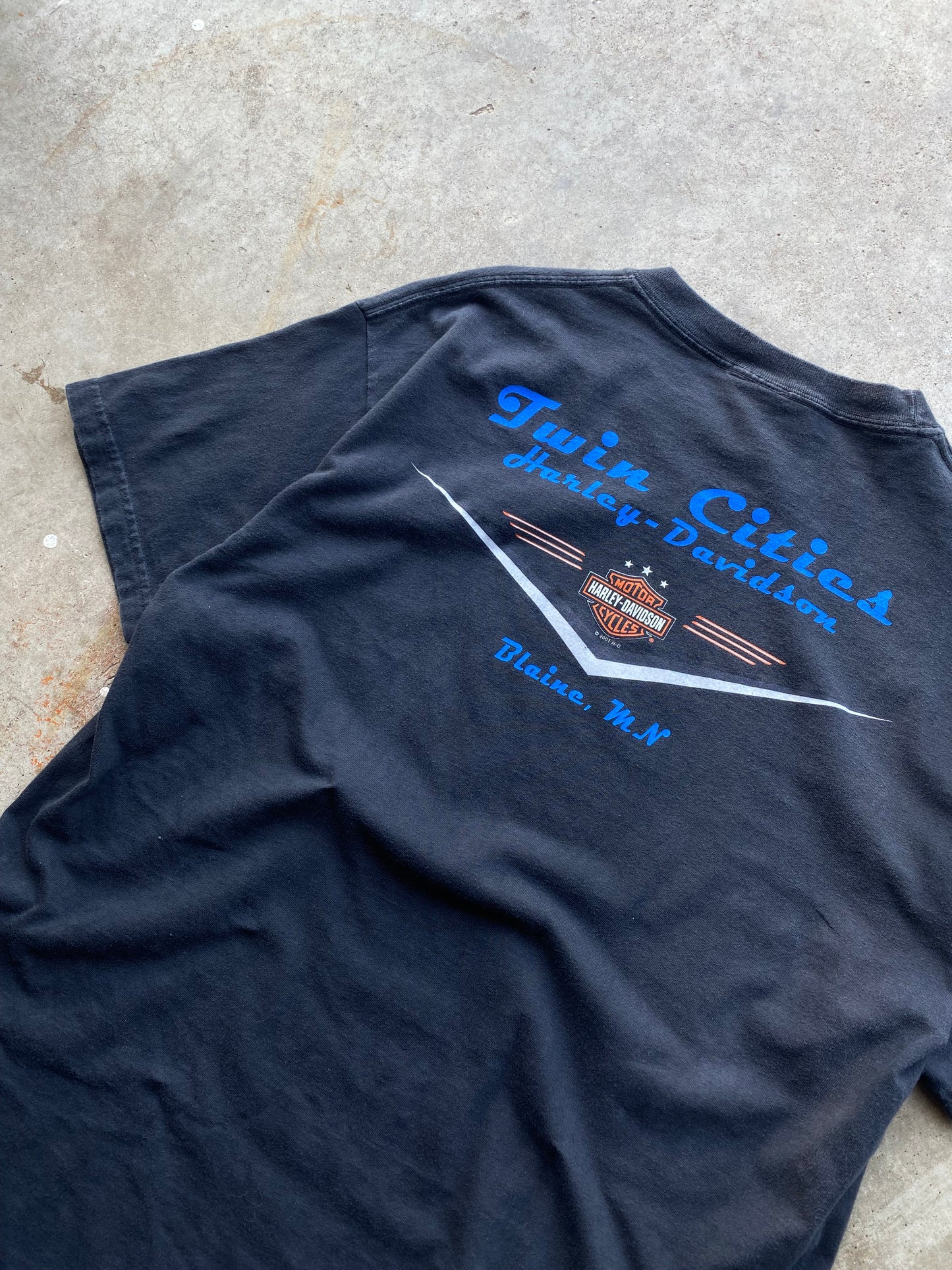 Vintage Gargoyle Lightning Harley Davidson Shirt Large