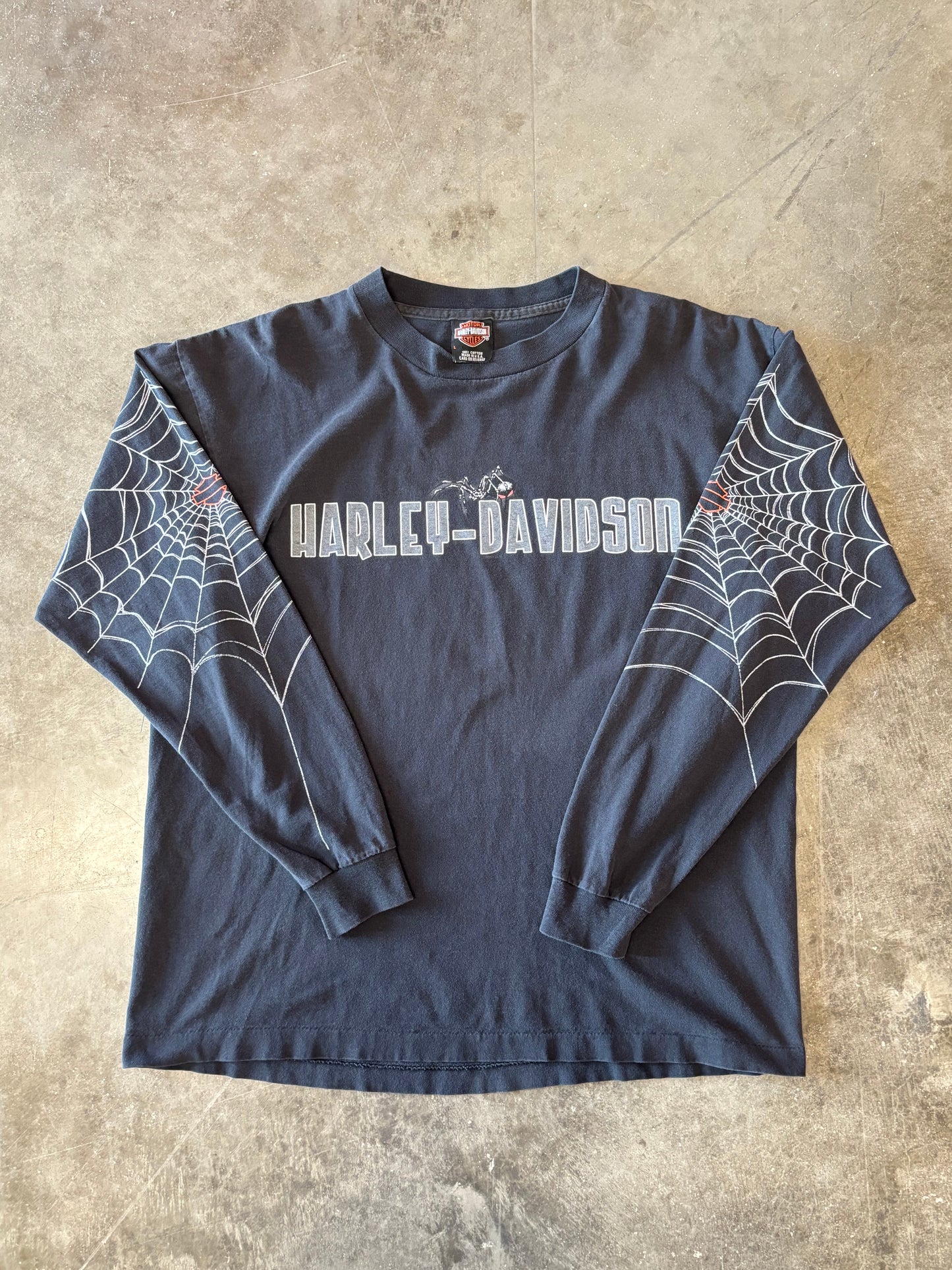 Vintage Harley Davidson Spider Web long sleeve size large