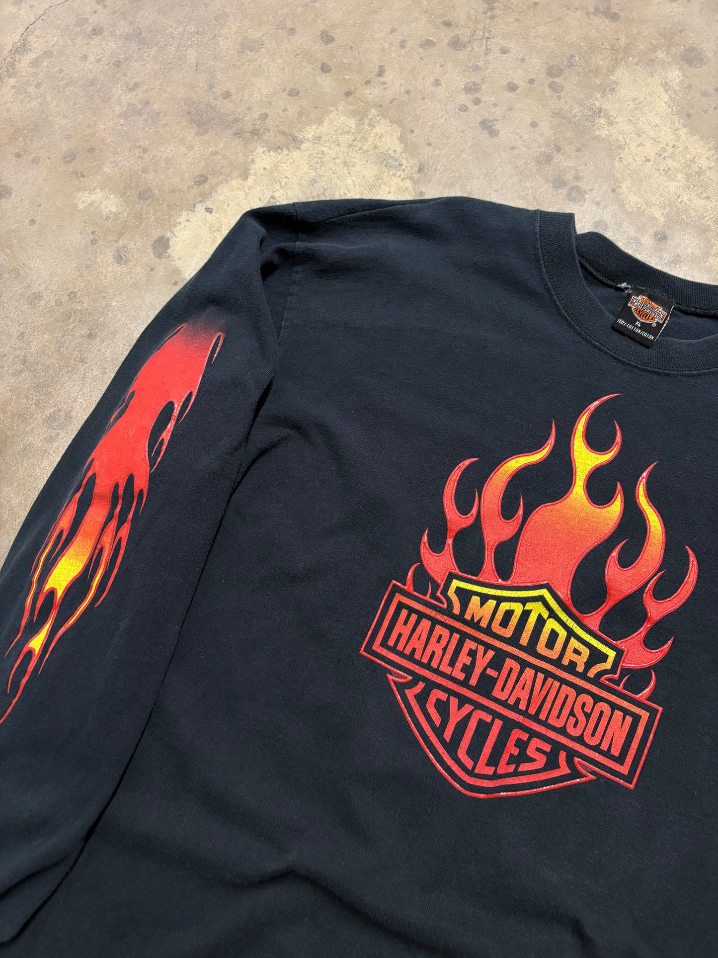 Vintage Harley Davidson red flame longsleeve shirt size XL