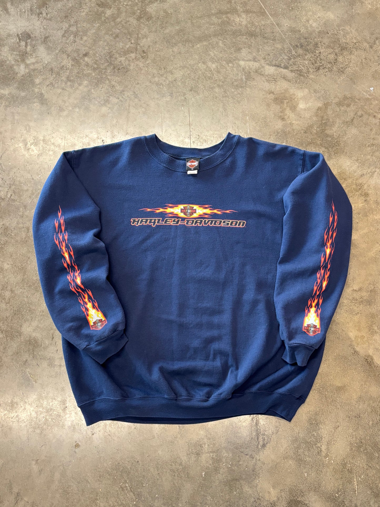 Vintage Harley Flame sleeve sweatshirt size xxxl