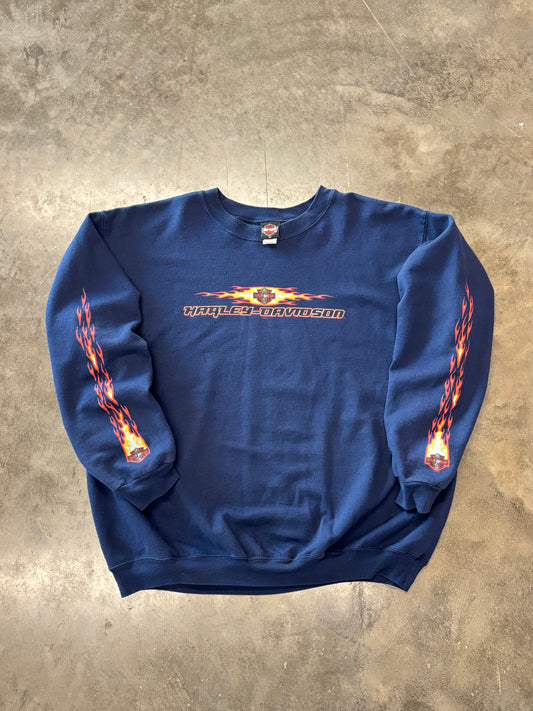 Vintage Harley Flame sleeve sweatshirt size xxxl