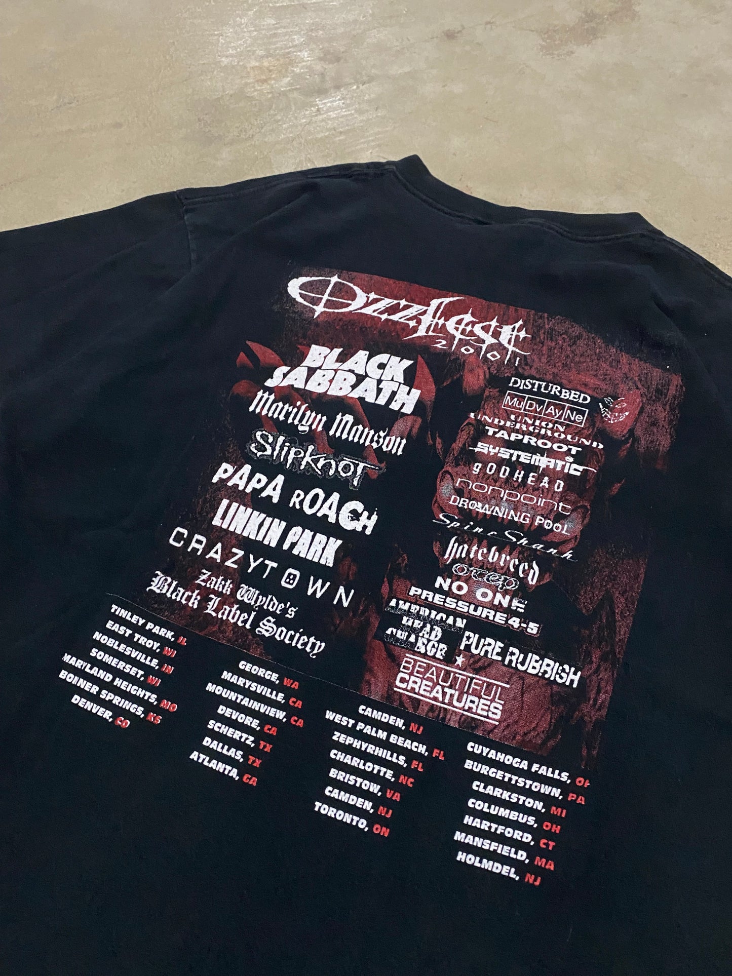 Vintage 2001 OzzFest  shirt Size XL