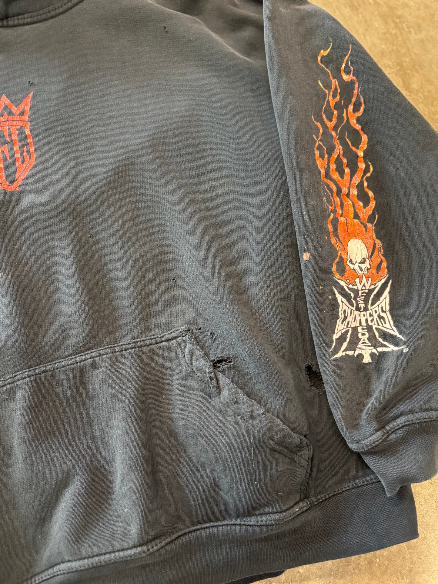 Vintage Boxy Thrashed West Coast choppers hoodie size large