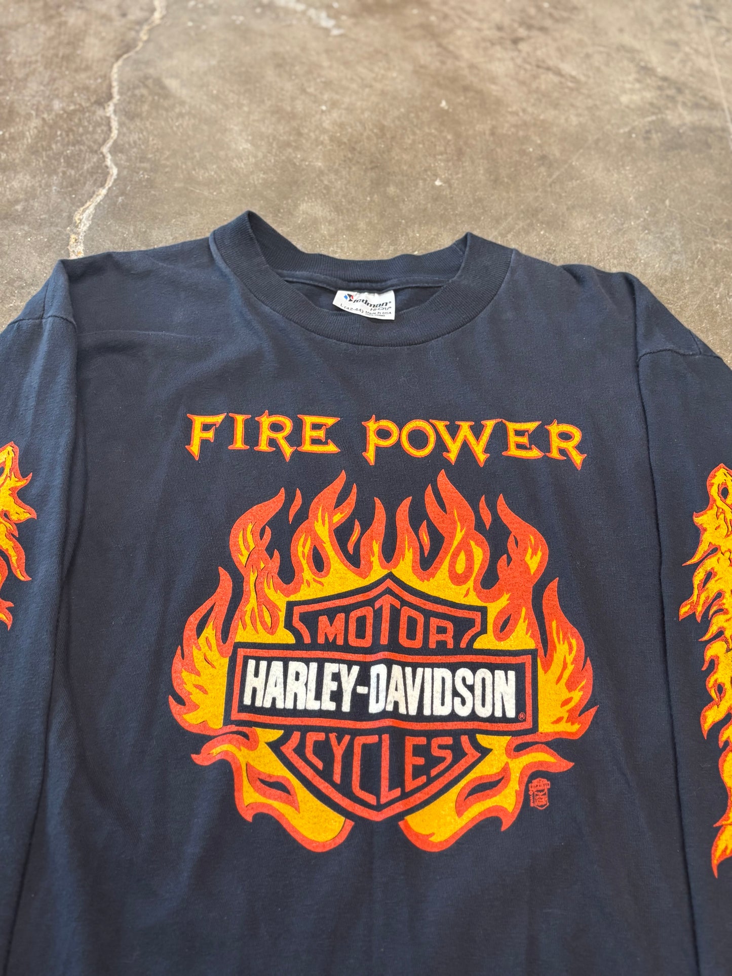 Vintage Harley Davidson fire power long sleeve size large