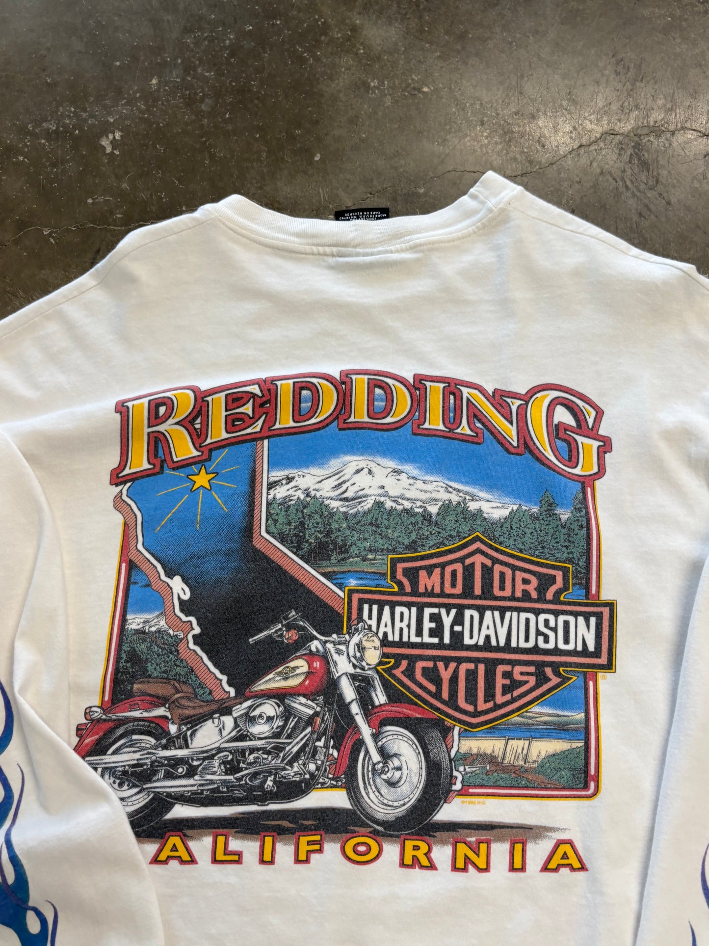 Vintage Harley Davidson Blue flame eagle size xl