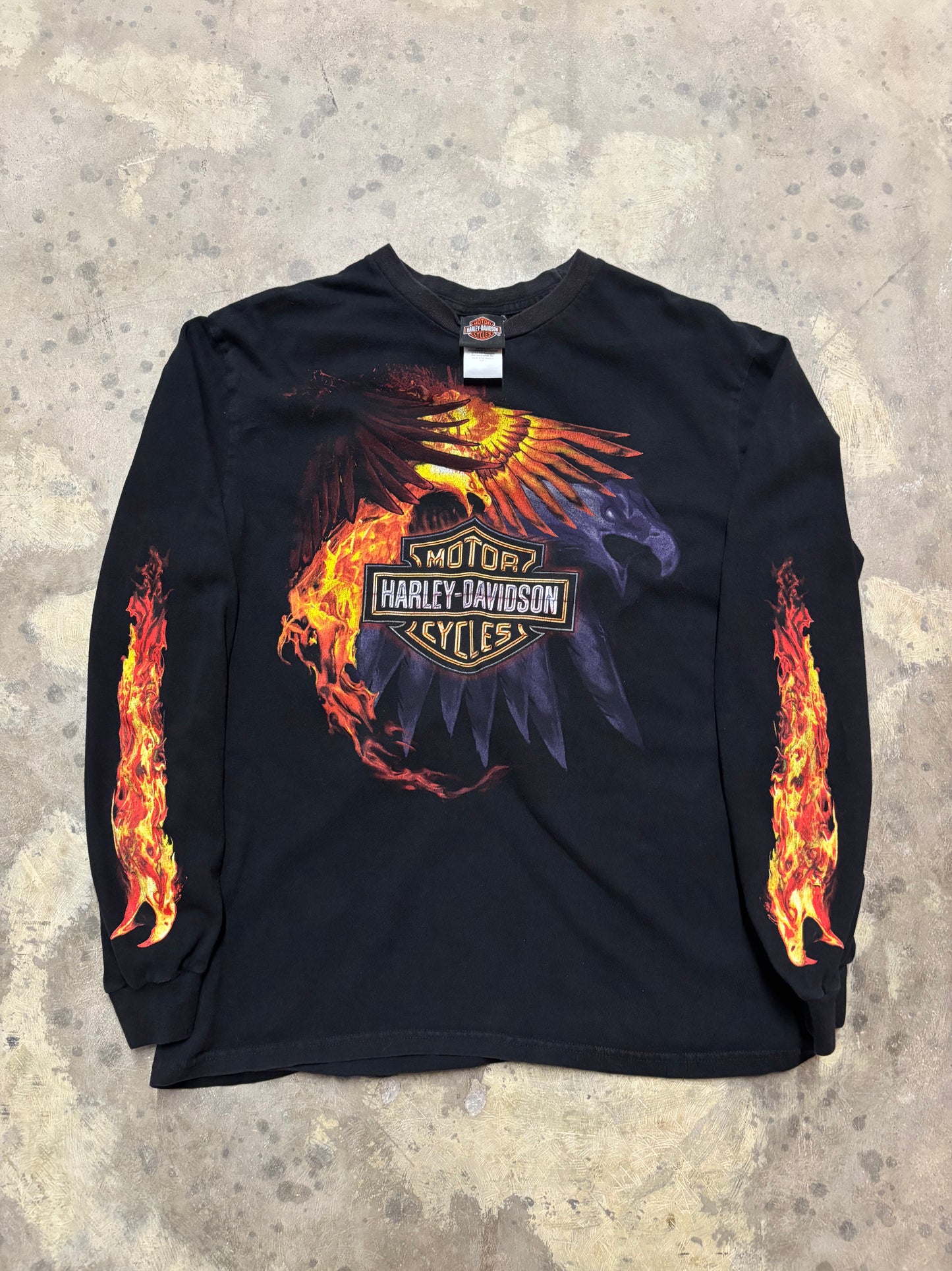 Vintage Harley Davidson flame longsleeve shirt size large