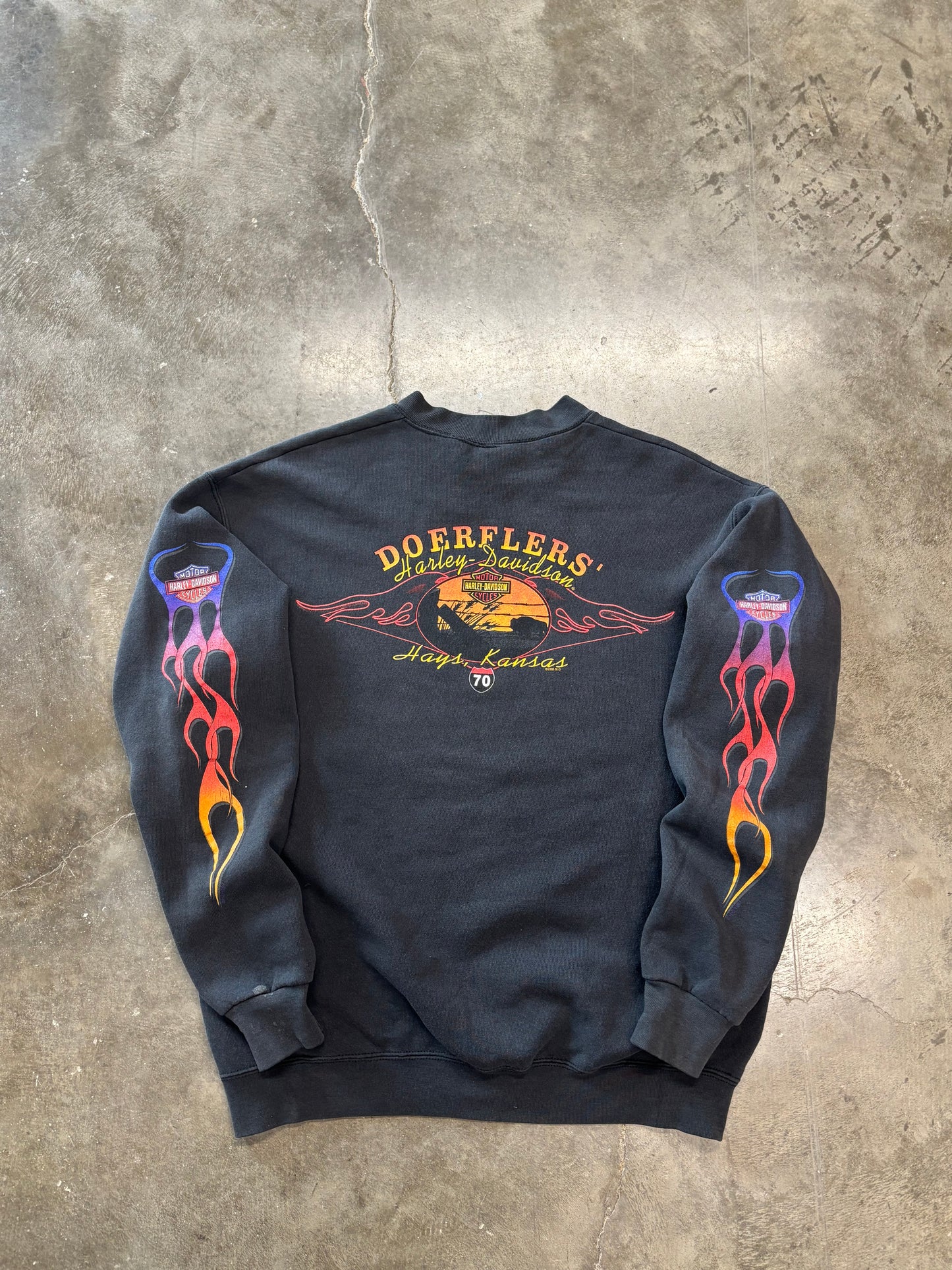 Vintage Harley Davidson Rainbow flame sweatshirt size medium