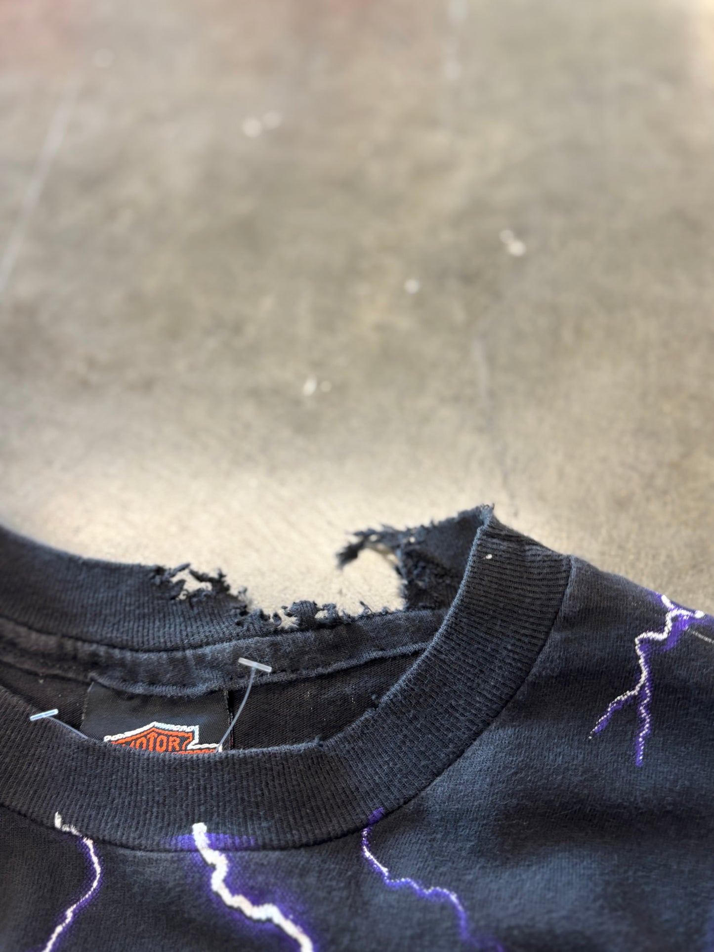 Vintage Harley Davidson Purple Lightning AOP shirt size large
