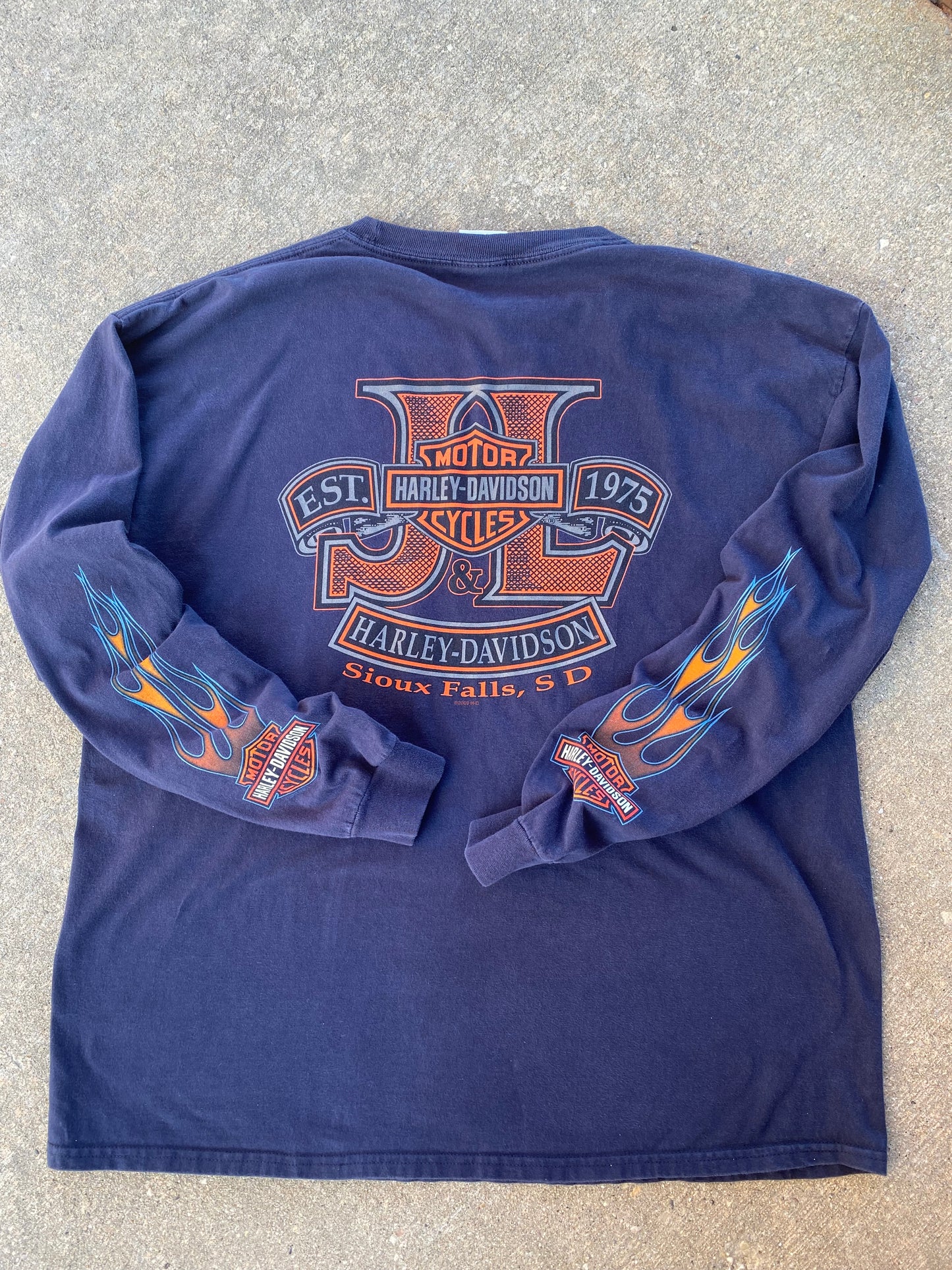 Harley Davidson navy long sleeve size XL