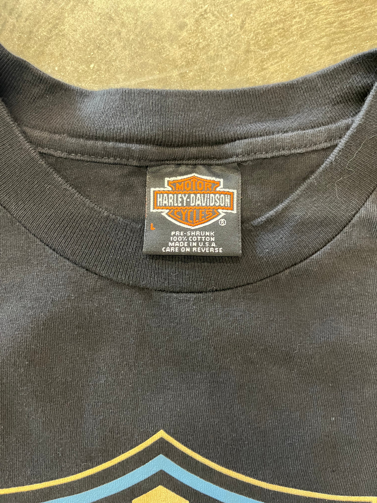 Vintage Harley Davidson blue shield shirt size large
