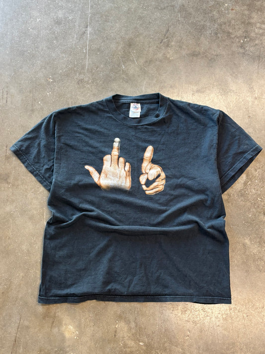 Vintage middle finger shirt large