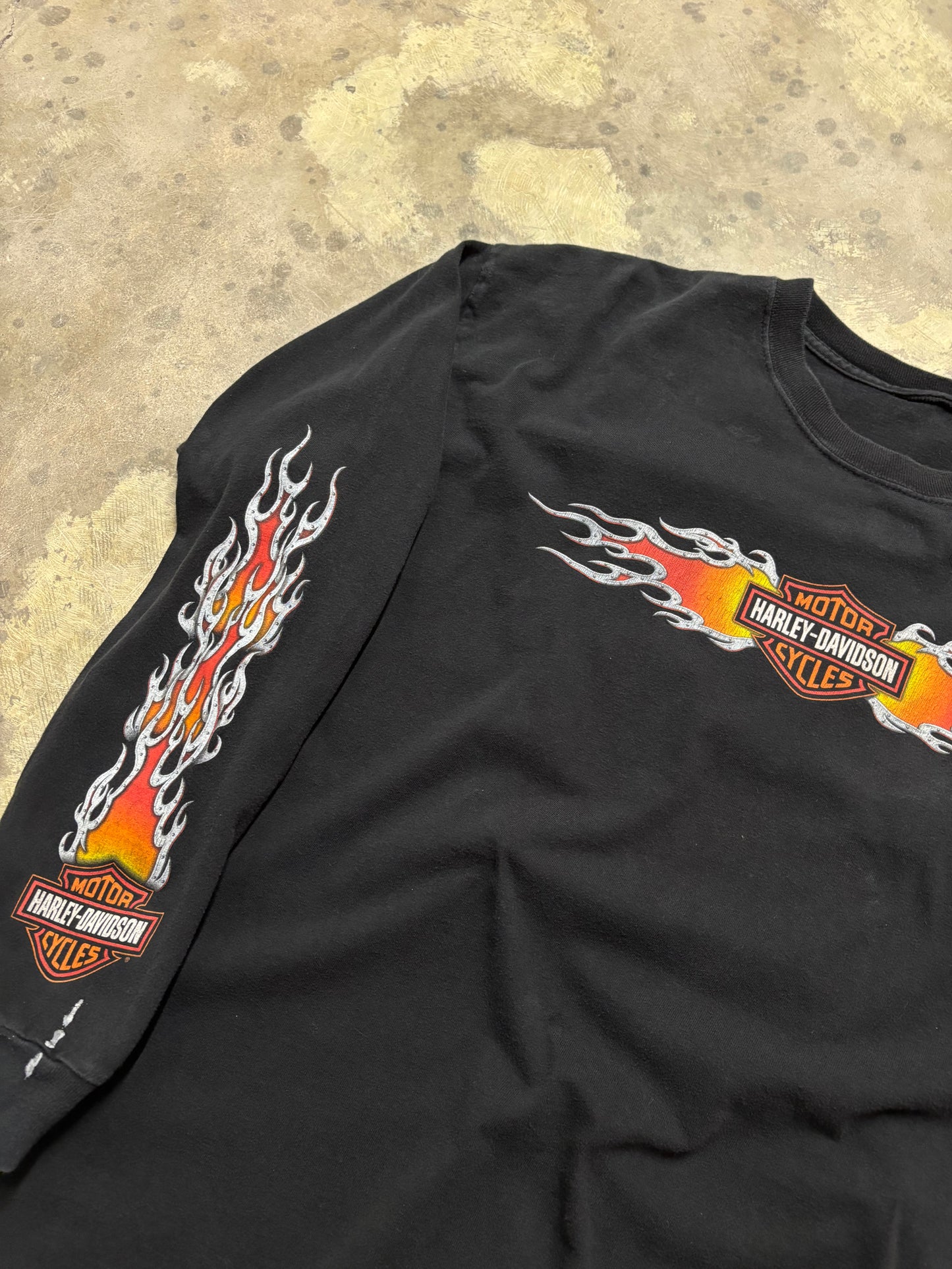 Vintage Harley Davidson Steel Flame long sleeve shirt size large