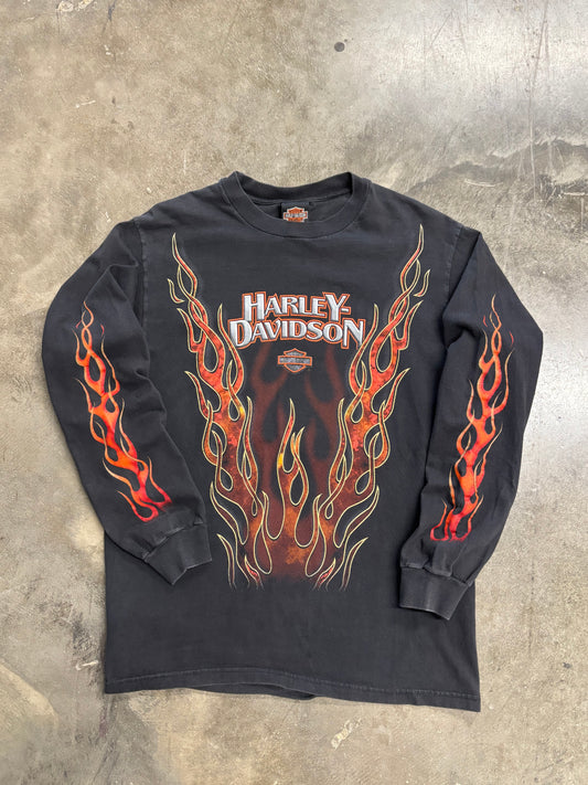 Vintage Harley Davidson v flame long sleeve size medium