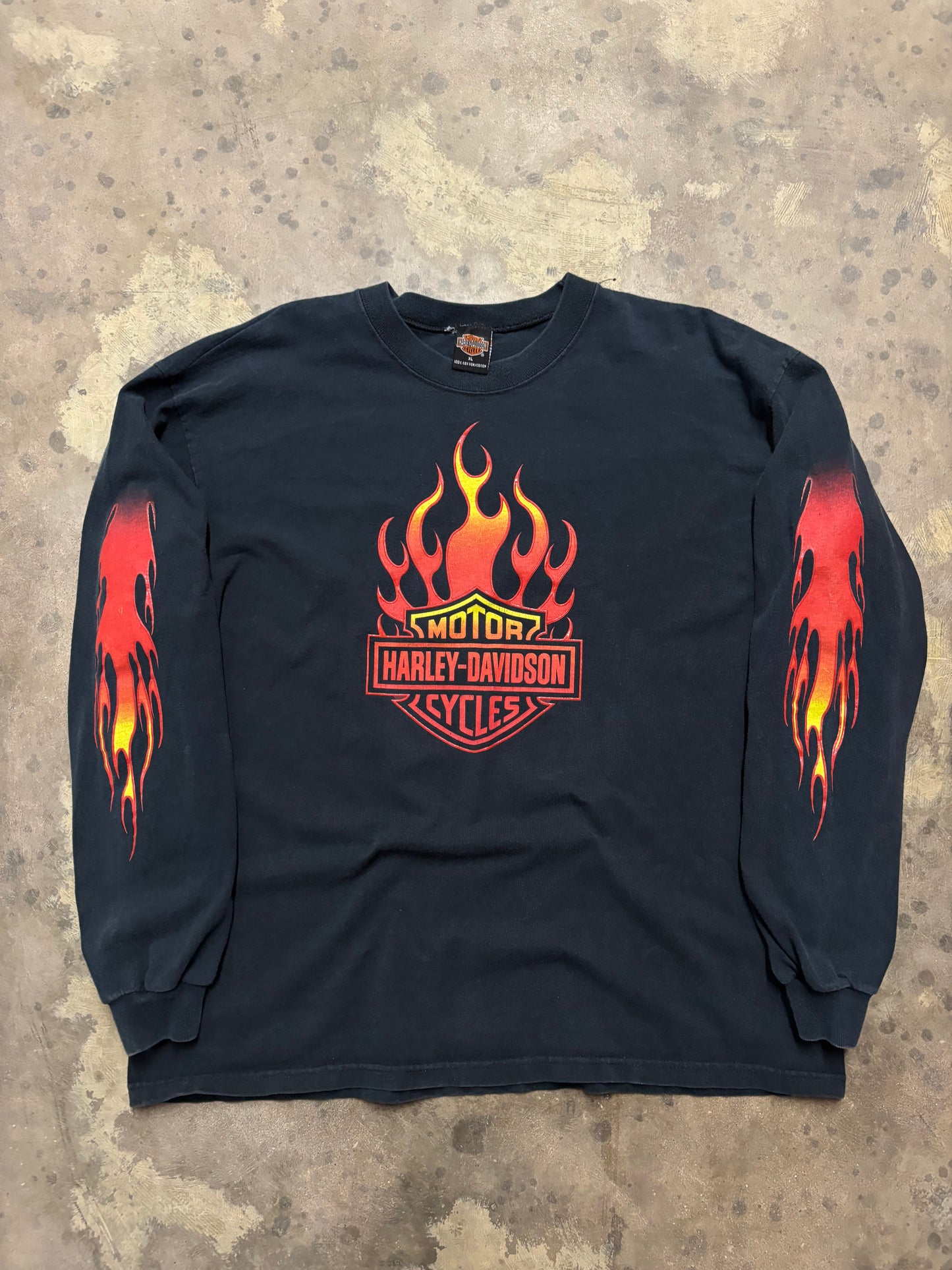Vintage Harley Davidson red flame longsleeve shirt size XL