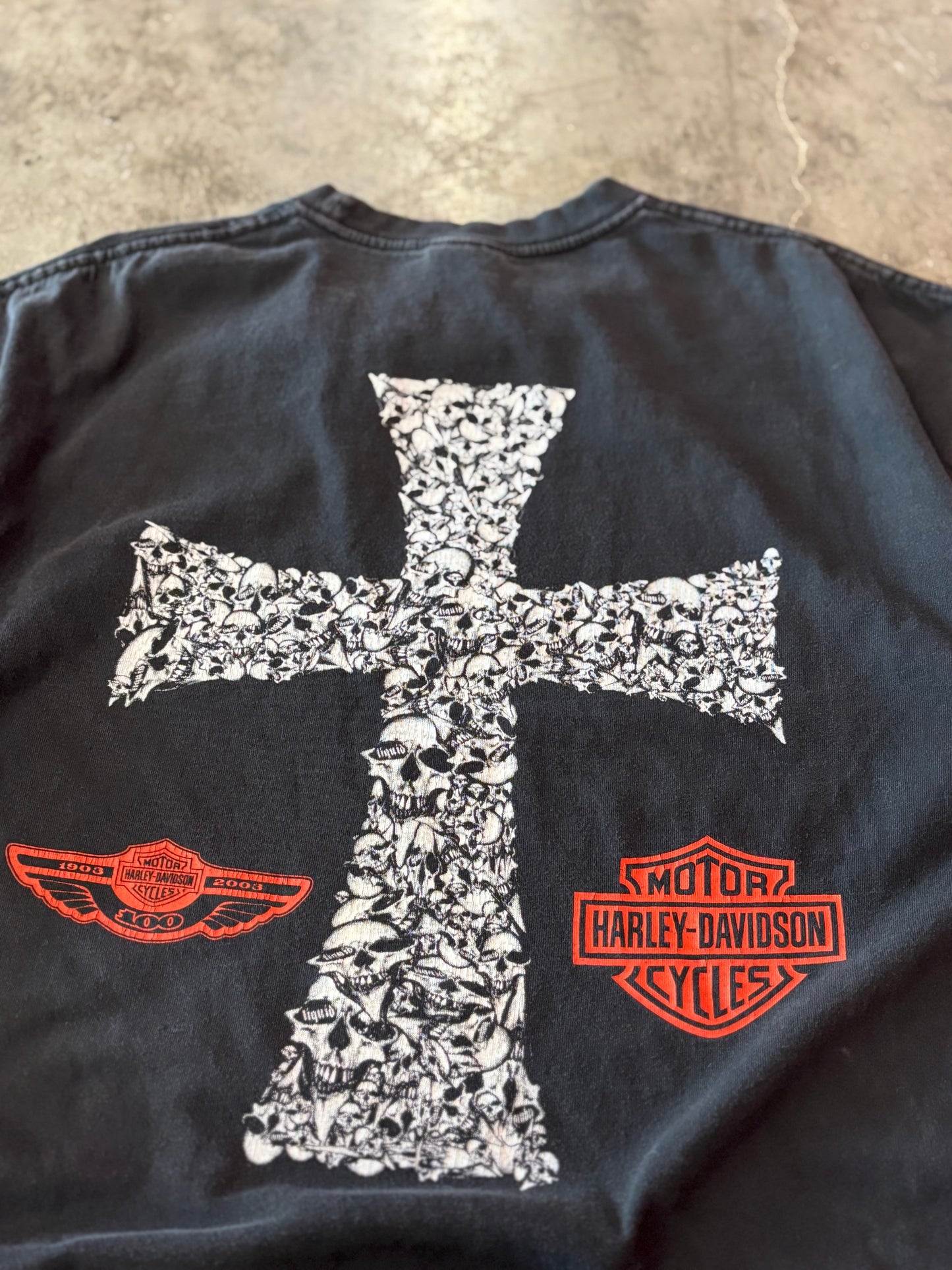 Vintage Harley Davidson skull cross shirt size xl