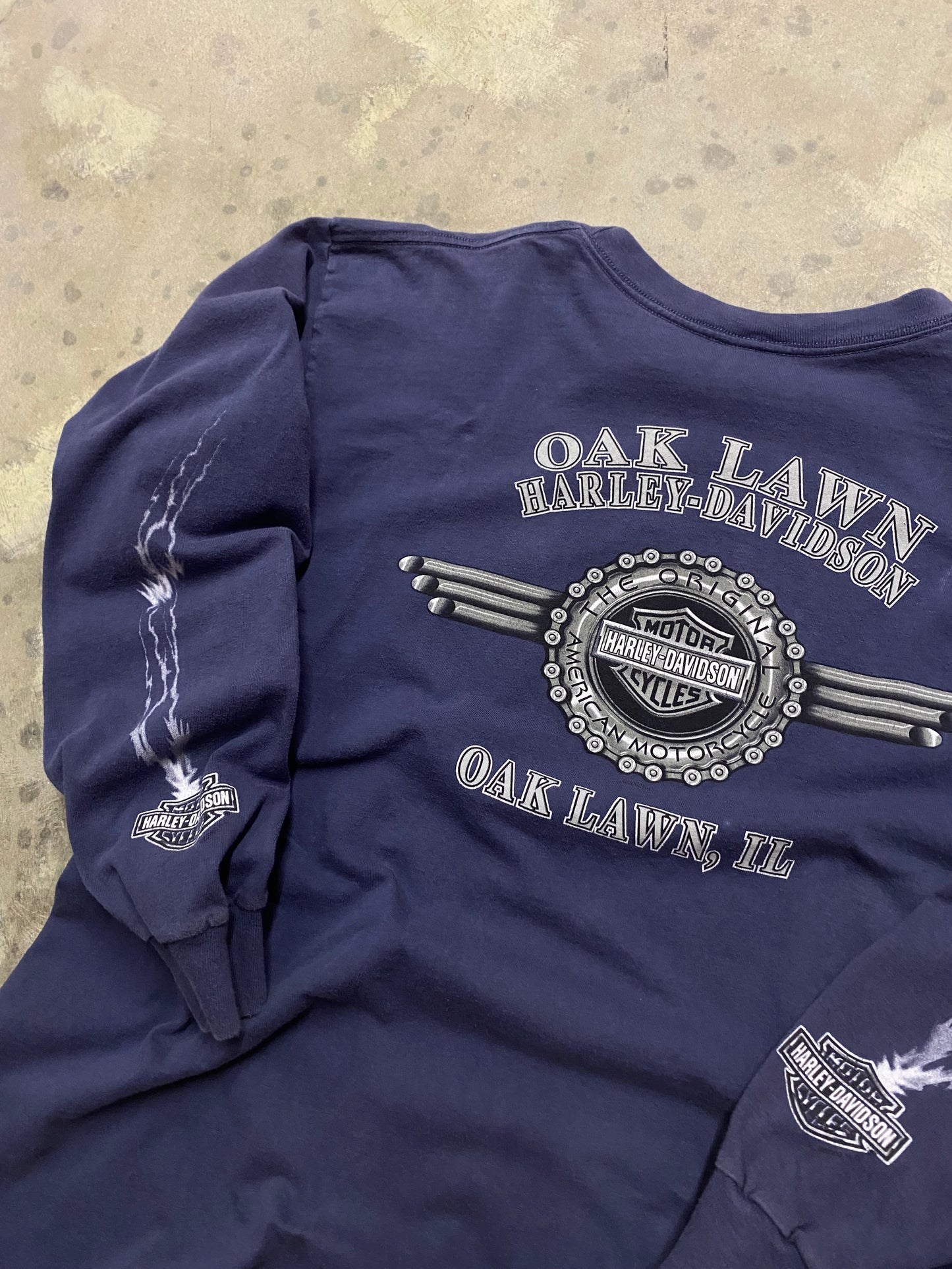 Vintage Purple Lightning Harley Davidson Long sleeve size extra large