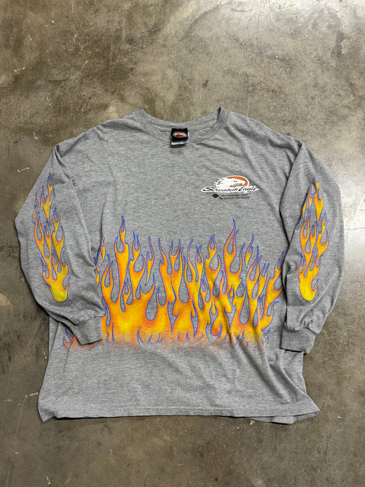 Vintage Harley Davidson screaming eagle rising flame long sleeve size xl