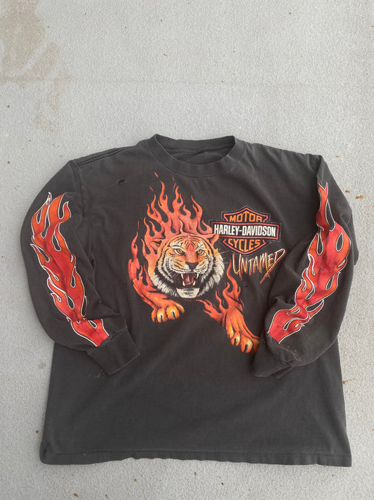 Vintage Harley Davidson Tiger long sleeve Size Large