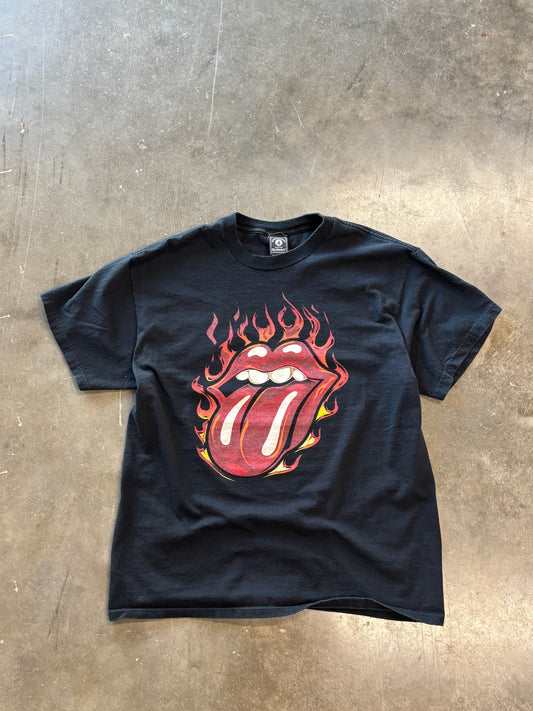 Vintage Rolling Stones flame logo shirt size large