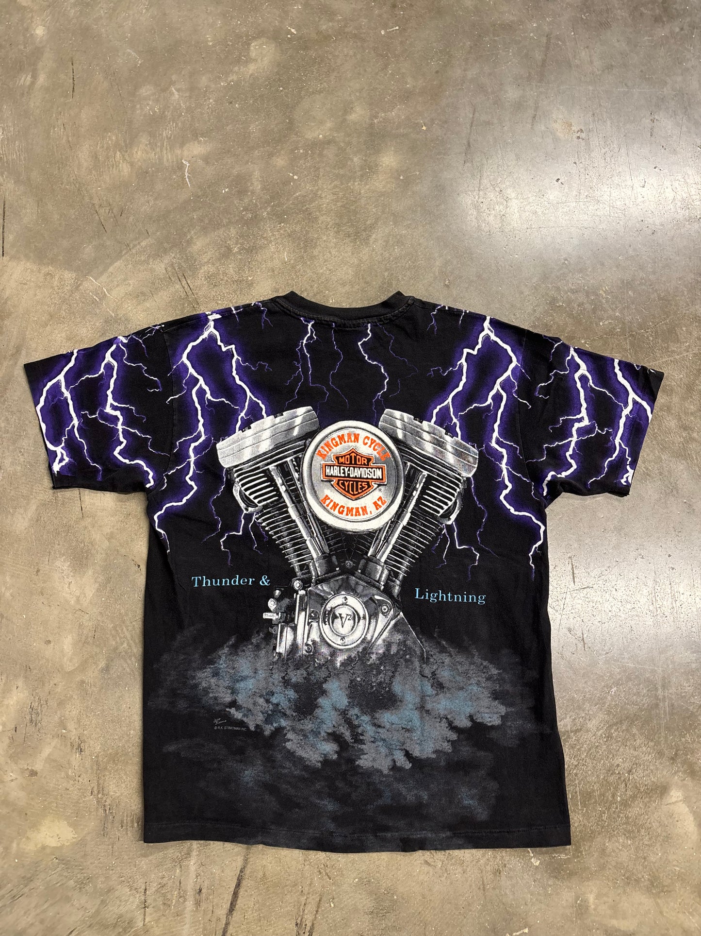 Vintage Harley Davidson Purple lighting shirt size large