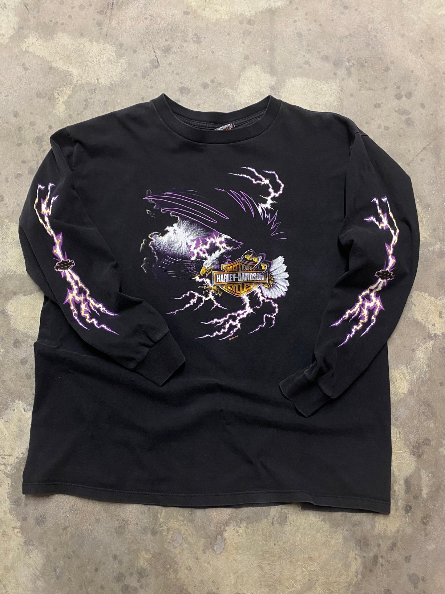 Vintage Harley Davidson Purple Lightning Eagle shirt size extra large