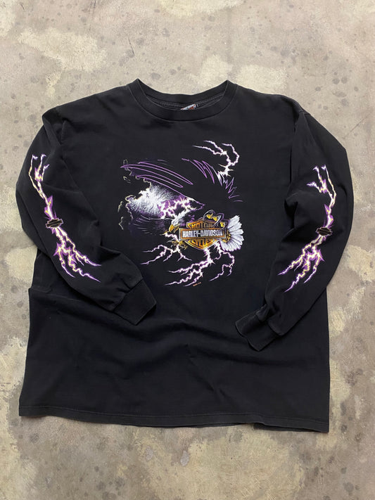 Vintage Harley Davidson Purple Lightning Eagle shirt size extra large