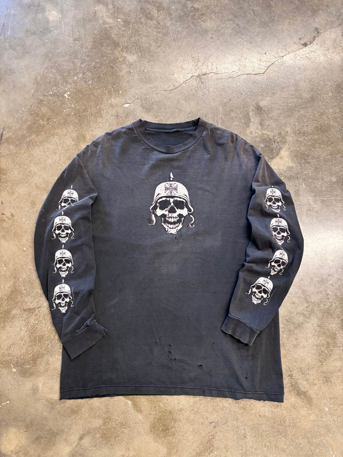 Vintage WCC skulls faded and thrashed long sleeve size extra large