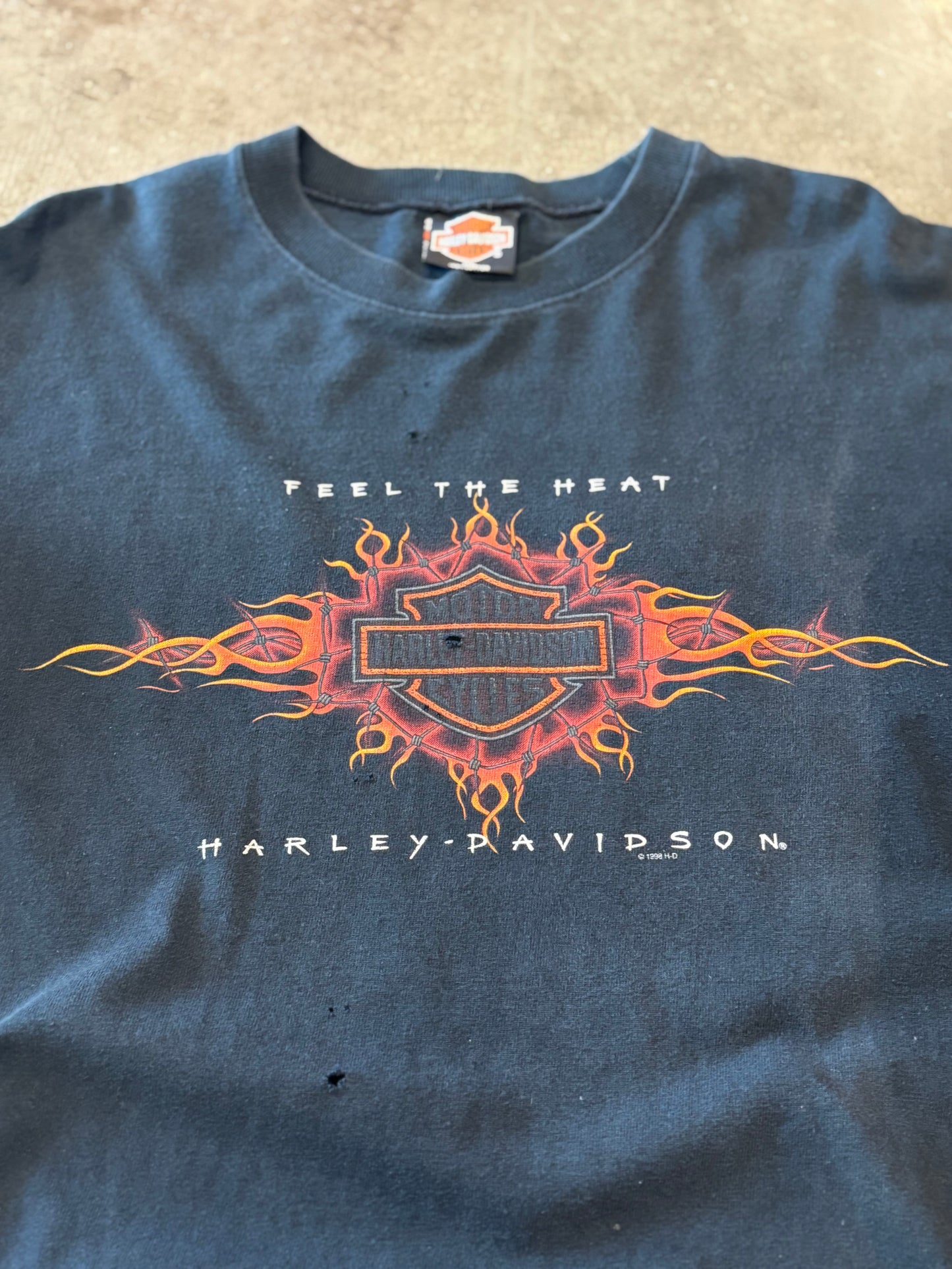 Vintage Harley Davidson Feel the heat long sleeve size xl no koi