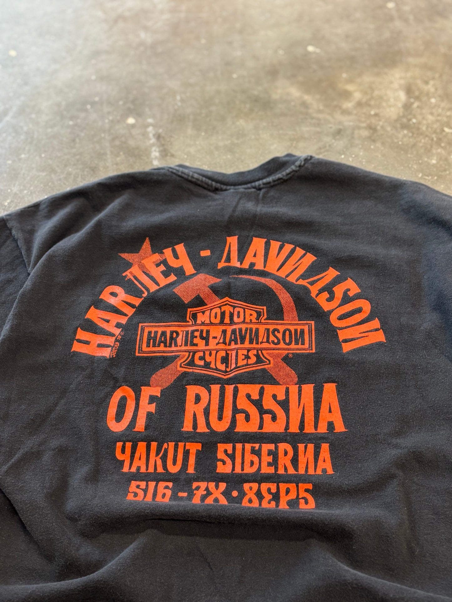 Vintage Harley Davidson Hammer and sickle Russia shirt xl