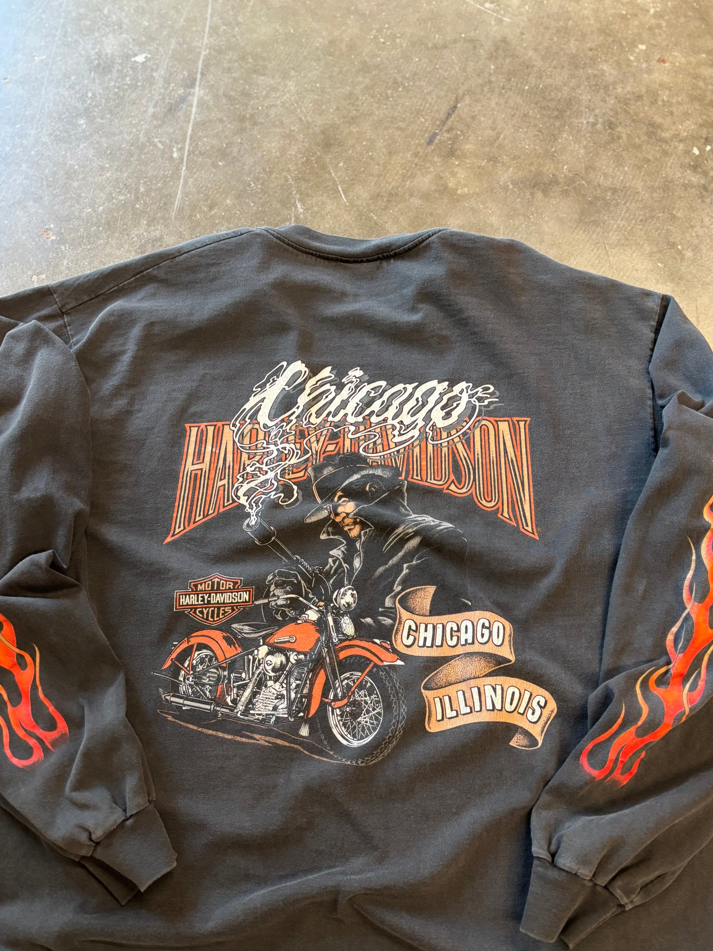 Vintage Harley Davidson V flame long sleeve size xl