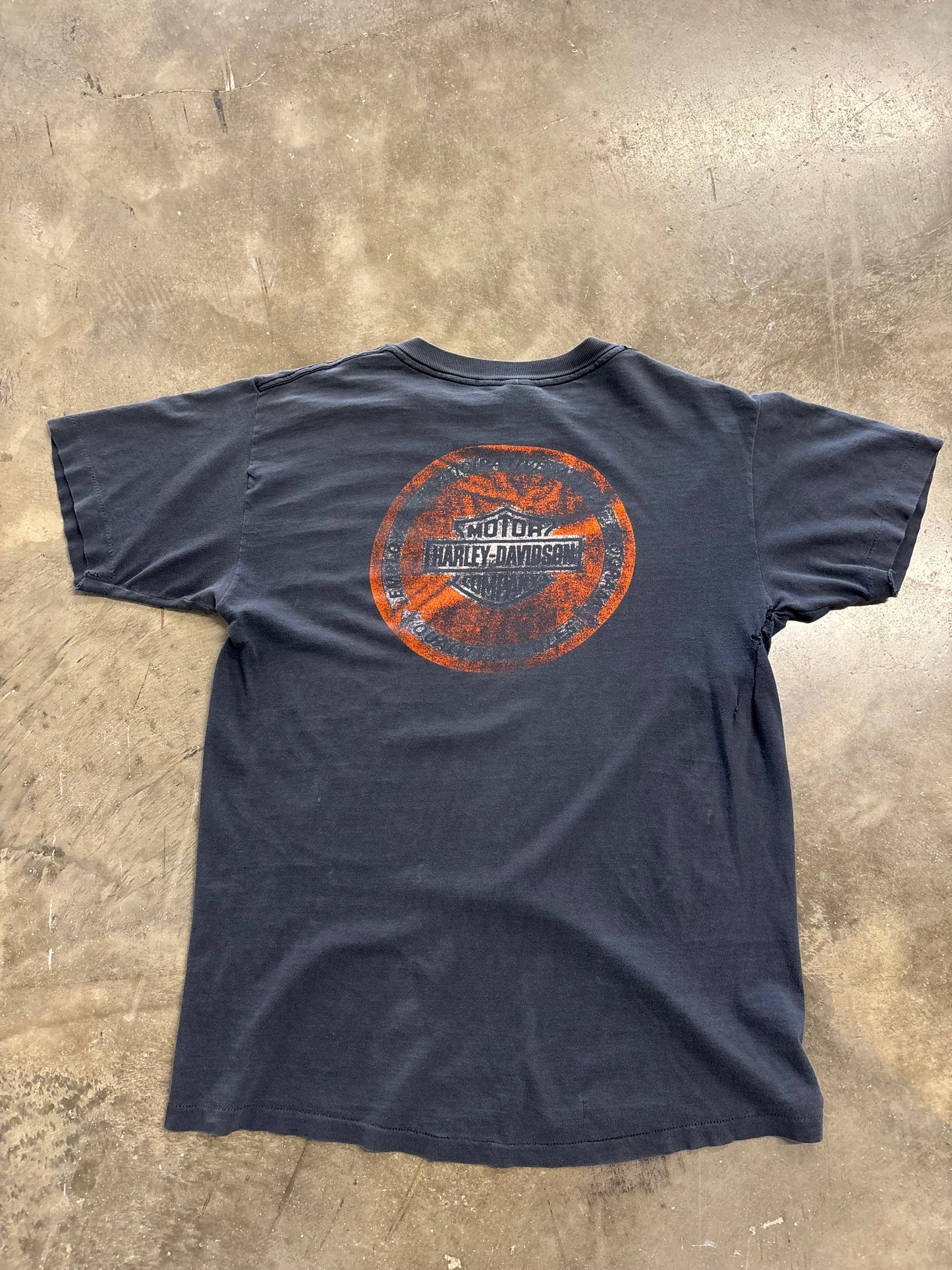 Vintage Early 80’s Harley Davidson Thrashed and Faded Eagle shirt size XL