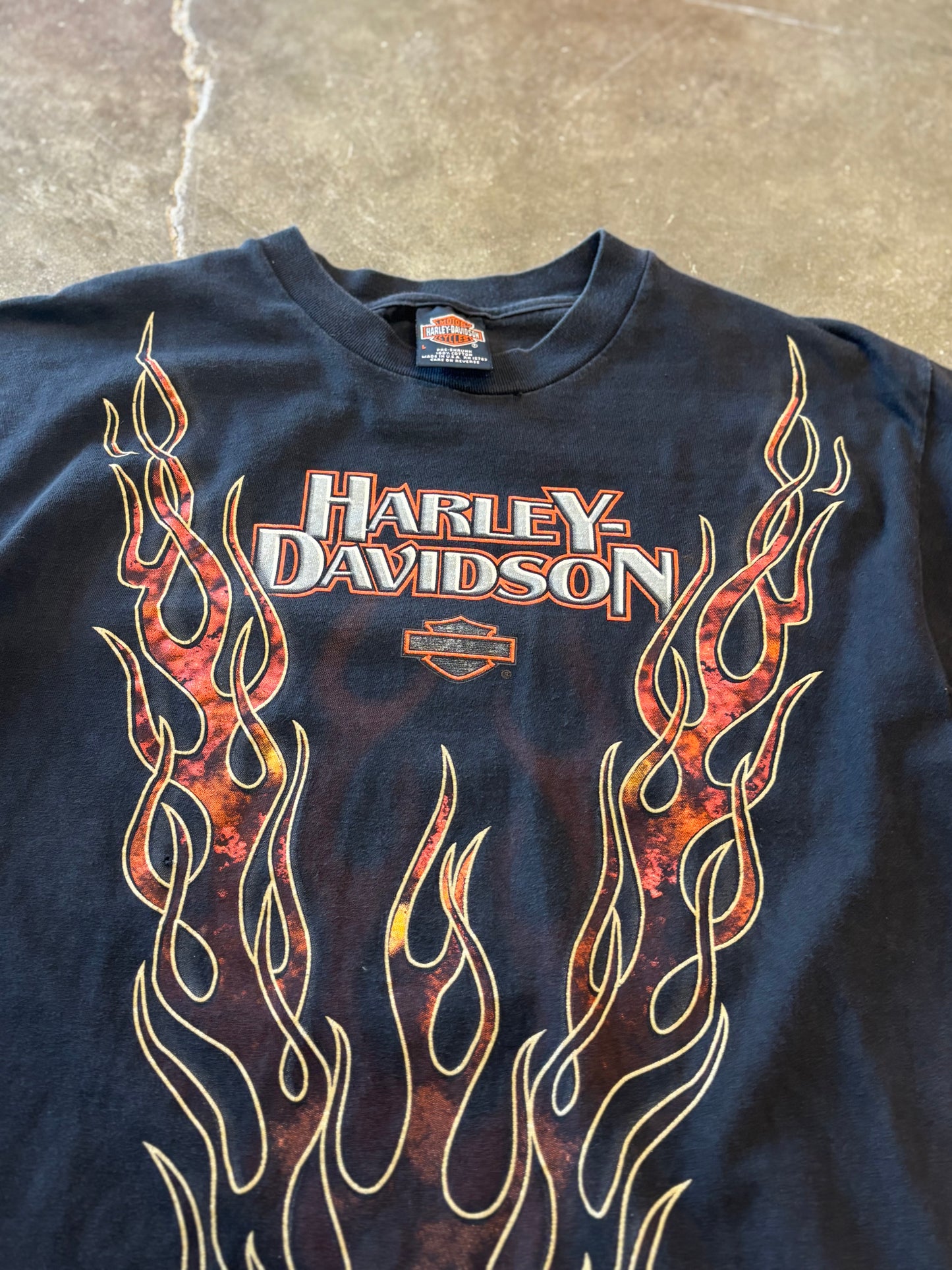 Vintage Harley Davidson V twin fire shirt size large