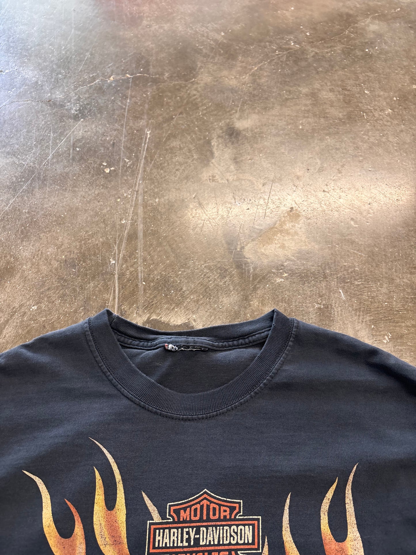Faded Out Harley Davidson Skull long sleeve size large