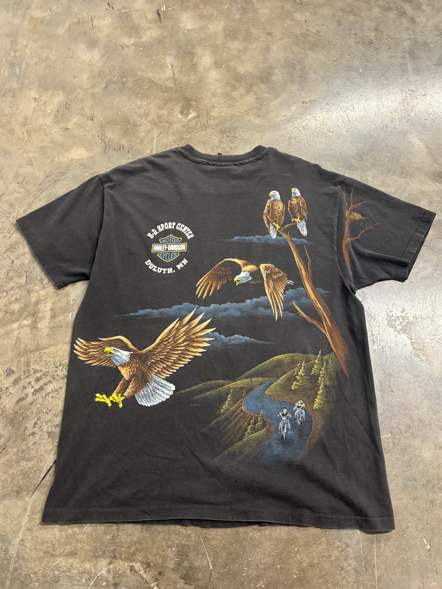 Vintage Harley Davidson Soaring Eagle AOP shirt size xl