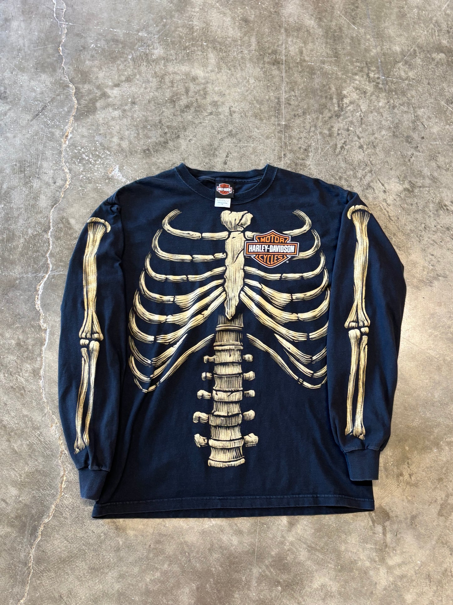 Harley Davidson Skeleton long sleeve size large